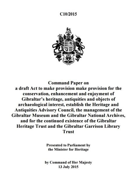Gibraltar publishes Command Paper for New .